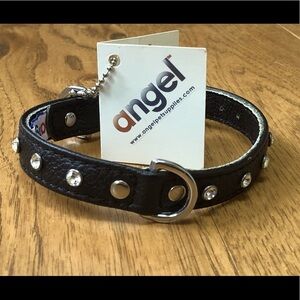 BNWT Angel leather dog collar